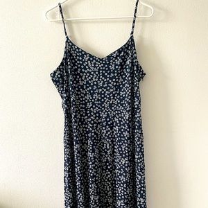 Brand new LOFT Navy blue smocked back strappy midi dress